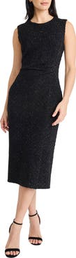 Maggy London Sleeveless Tinsel Knit Midi Dress