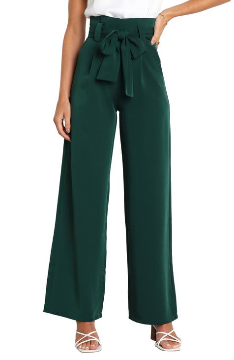 Women s Green Wide Leg Pants Nordstrom