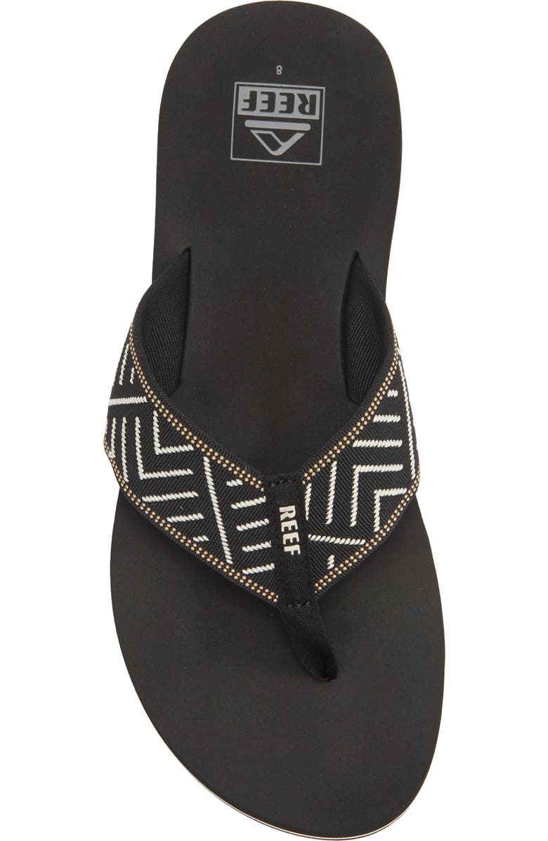 Reef Spring Woven Strap Flip Flop, Alternate, color, Black/Cream