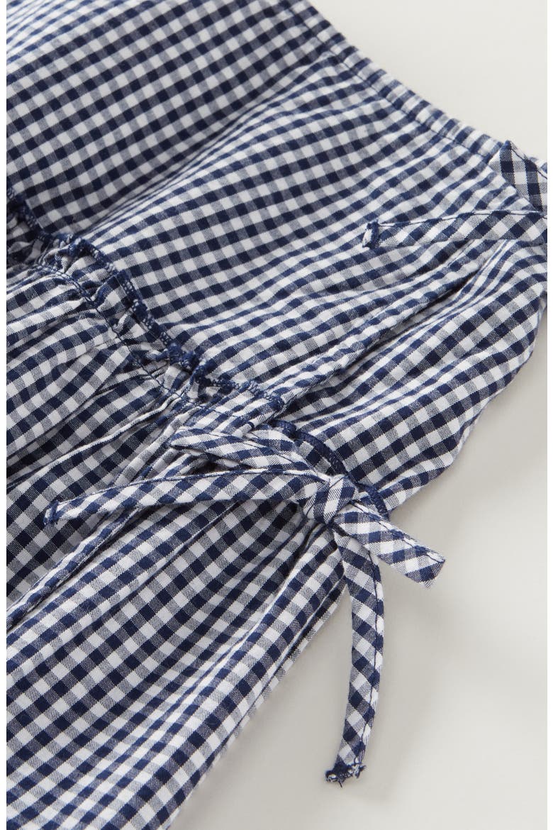 Kids' Gingham Faux Wrap Cotton Skirt, Alternate, color, NAVY MEDIEVAL MINI GINGHAM