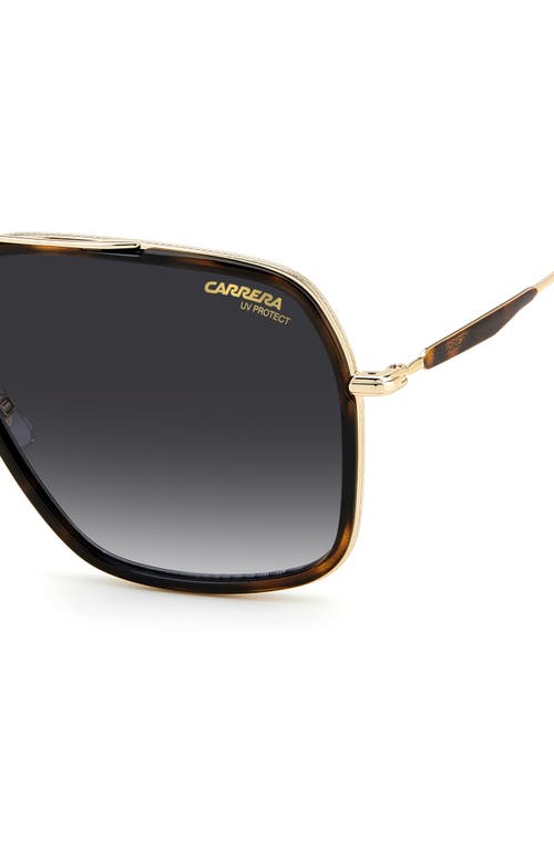 Carrera Eyewear 59mm Gradient Rectangle Aviator Sunglasses
