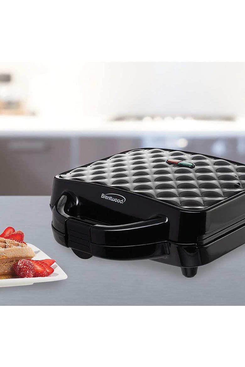 Non-Stick Dual Waffle Maker with Indicator Lights, Alternate, color, Black