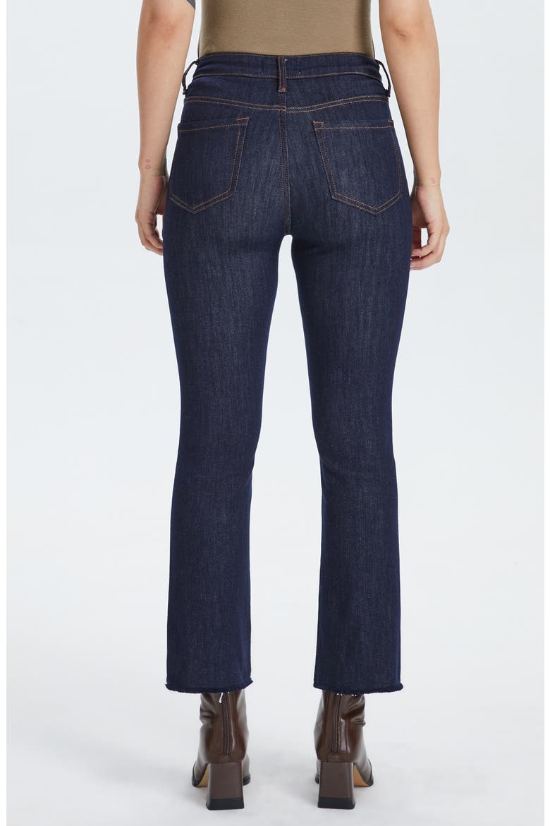 Raw Hem Mid Rise Ankle Straight Leg Jeans, Alternate, color, DARK BLUE