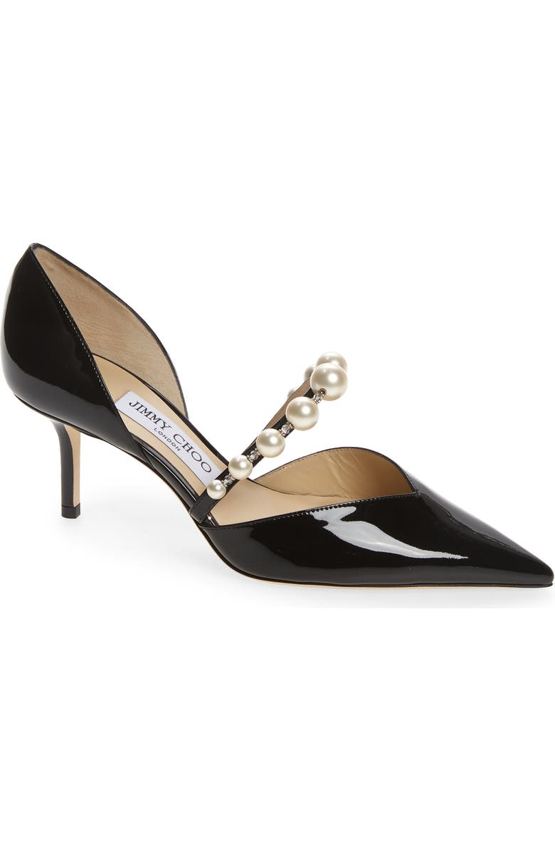 Jimmy Choo Aurelie Imitation Pearl Strap Pointed Toe Pump, Main, color,