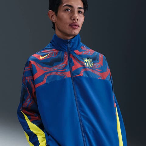 Men
s Nike Blue Barcelona Special Edition Street Woven Full-Zip Jacket