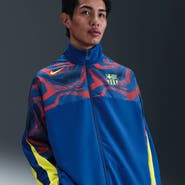 Nike Men's Nike Blue Barcelona Special Edition Street Woven Full-Zip Jacket