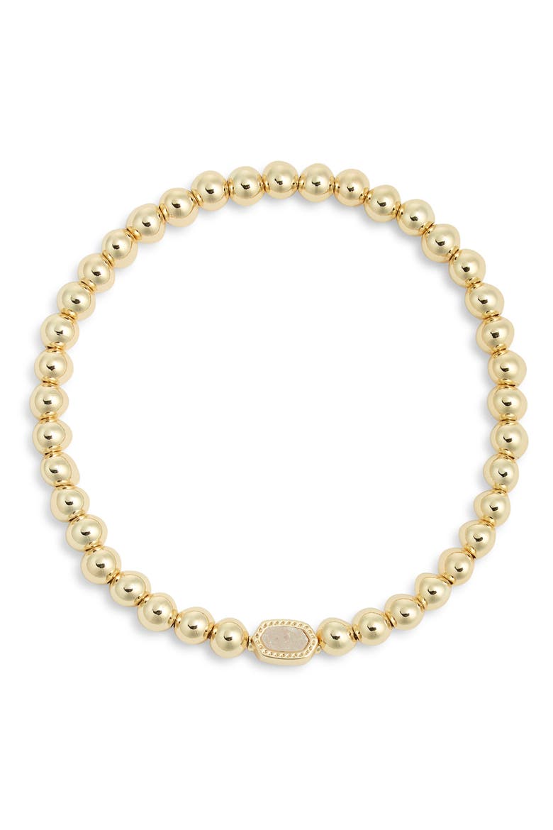 Mini Elaina Beaded Stretch Bracelet, Main, color, GOLD IRIDESCENT DRUSY