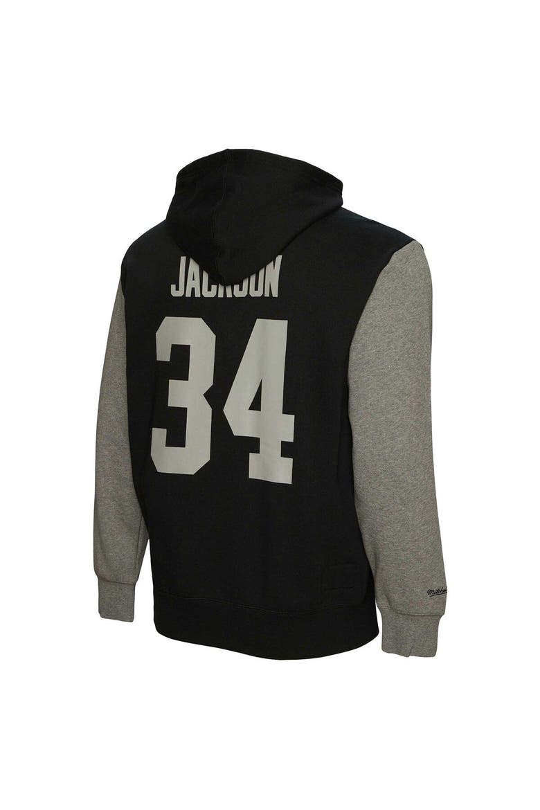 Men's Mitchell & Ness Bo Jackson Black Las Vegas Raiders Retired Player Name & Number Pullover Hoodie, Alternate, color, Black