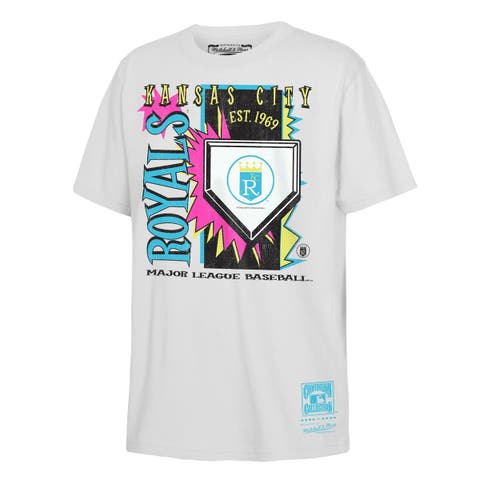 Youth Mitchell & Ness  White Kansas City Royals Cooperstown Neon Field Shock T-Shirt