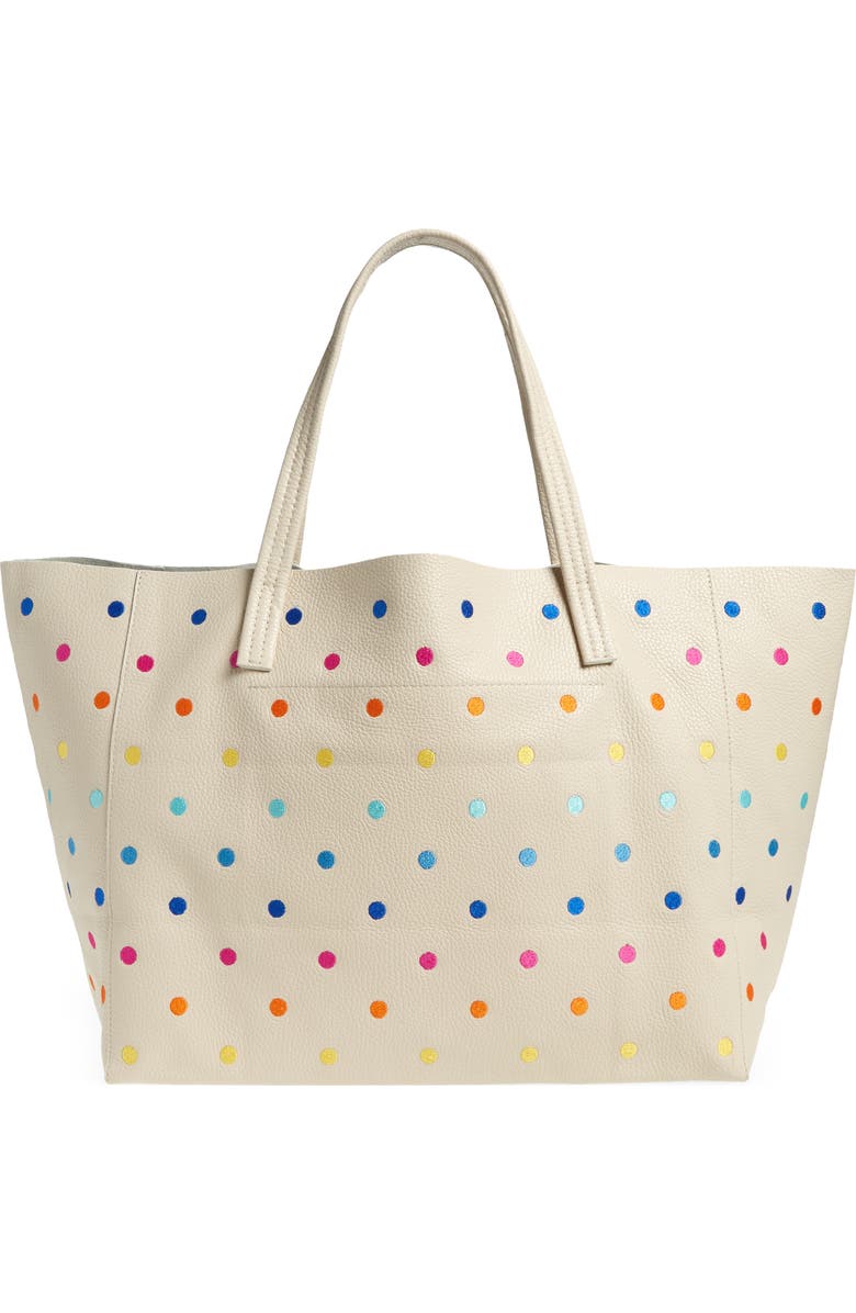 Kurt Geiger London Violet Polka Dot Leather Tote, Alternate, color,