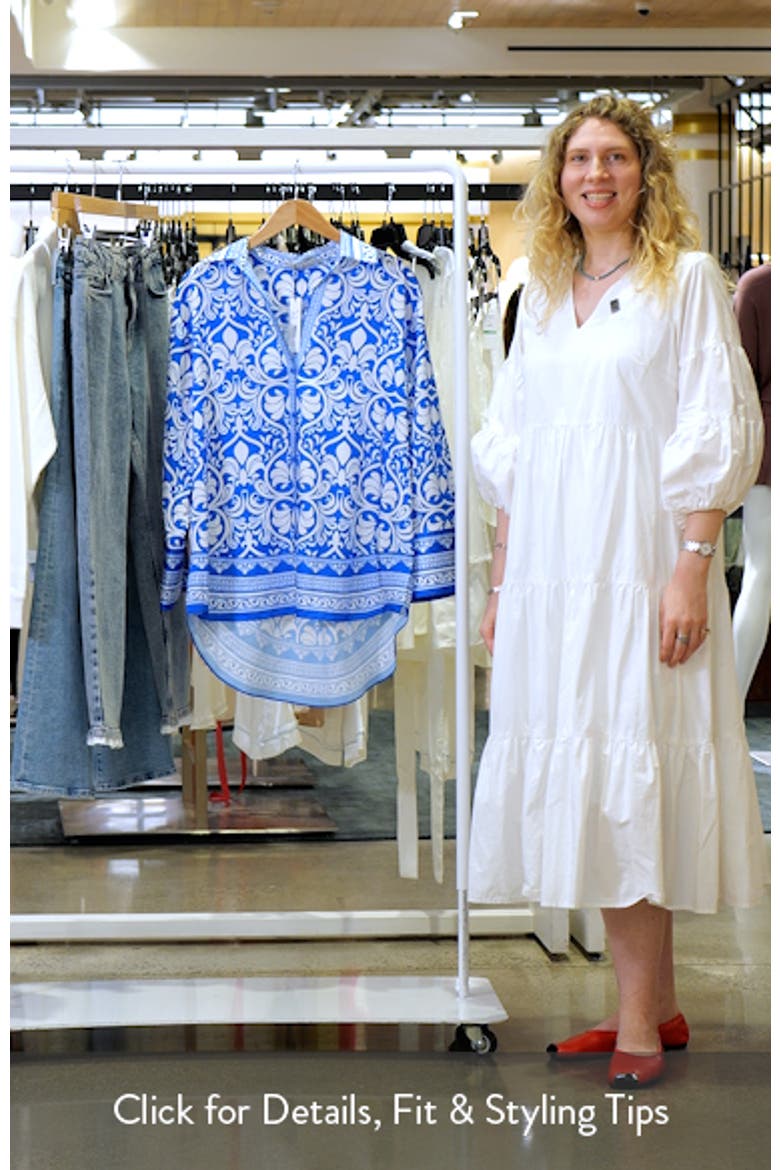 Kiva Oversize Mixed Print Button-Up Shirt video