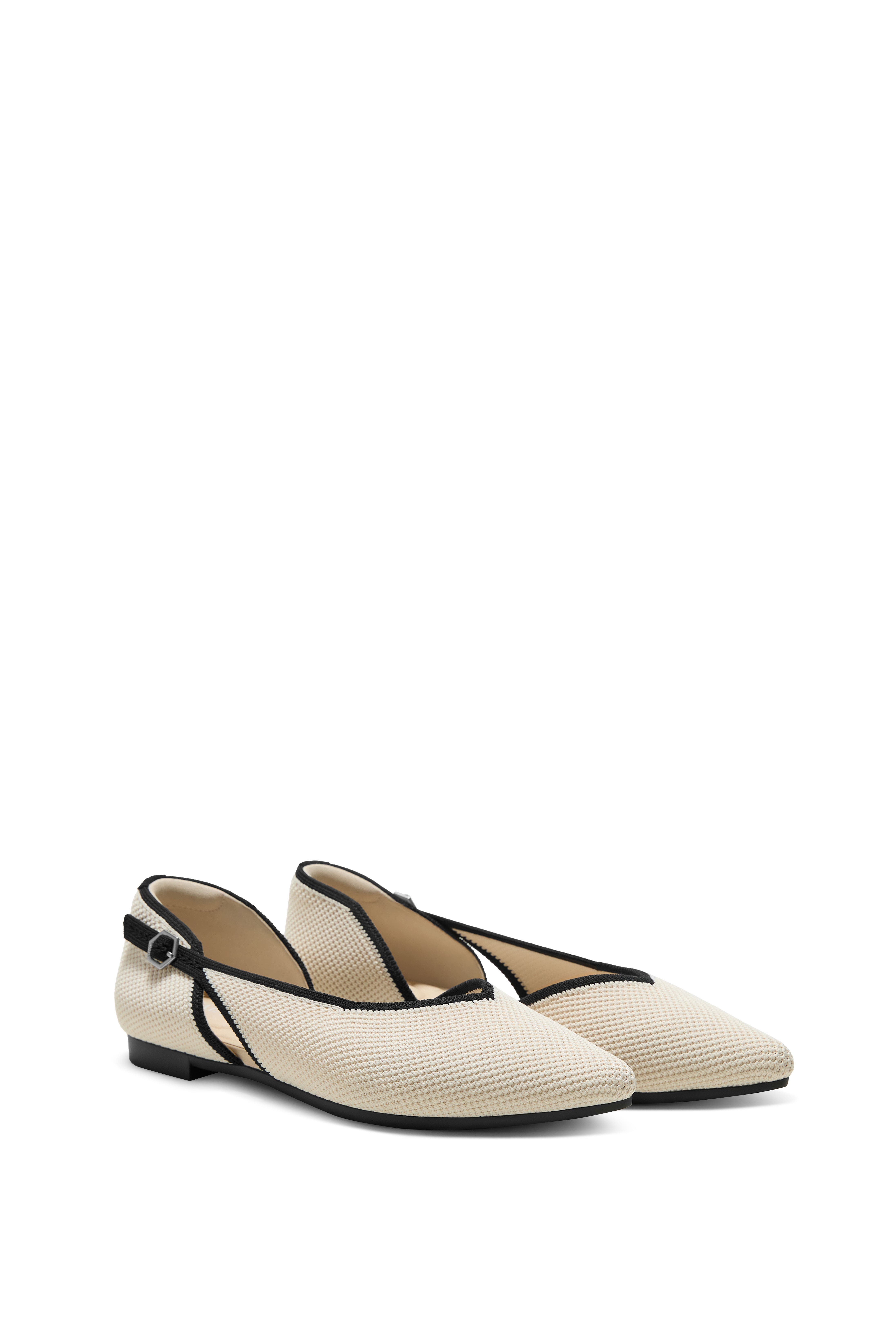 Pointed-Toe D'Orsay Flats, Main, color, PALE APRICOT/BLACK BRICKWORK