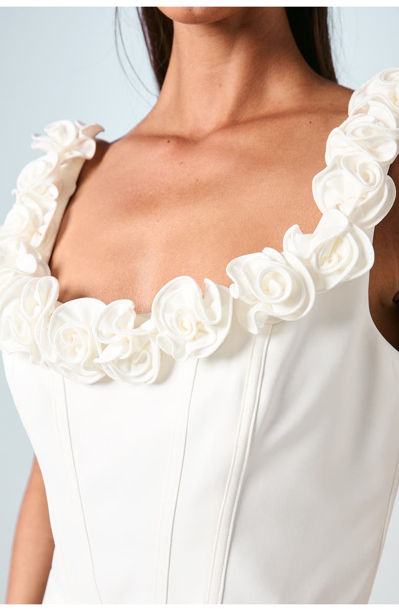 Coast Square Neck 3D Flower Bridal Mini Dress, Alternate, color, Ivory