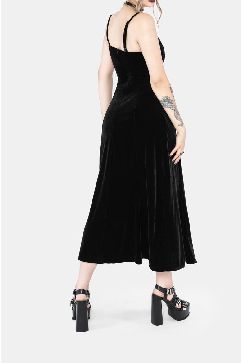 Opia Cami Beaded Velour Midaxi Dress, Alternate, color, Black