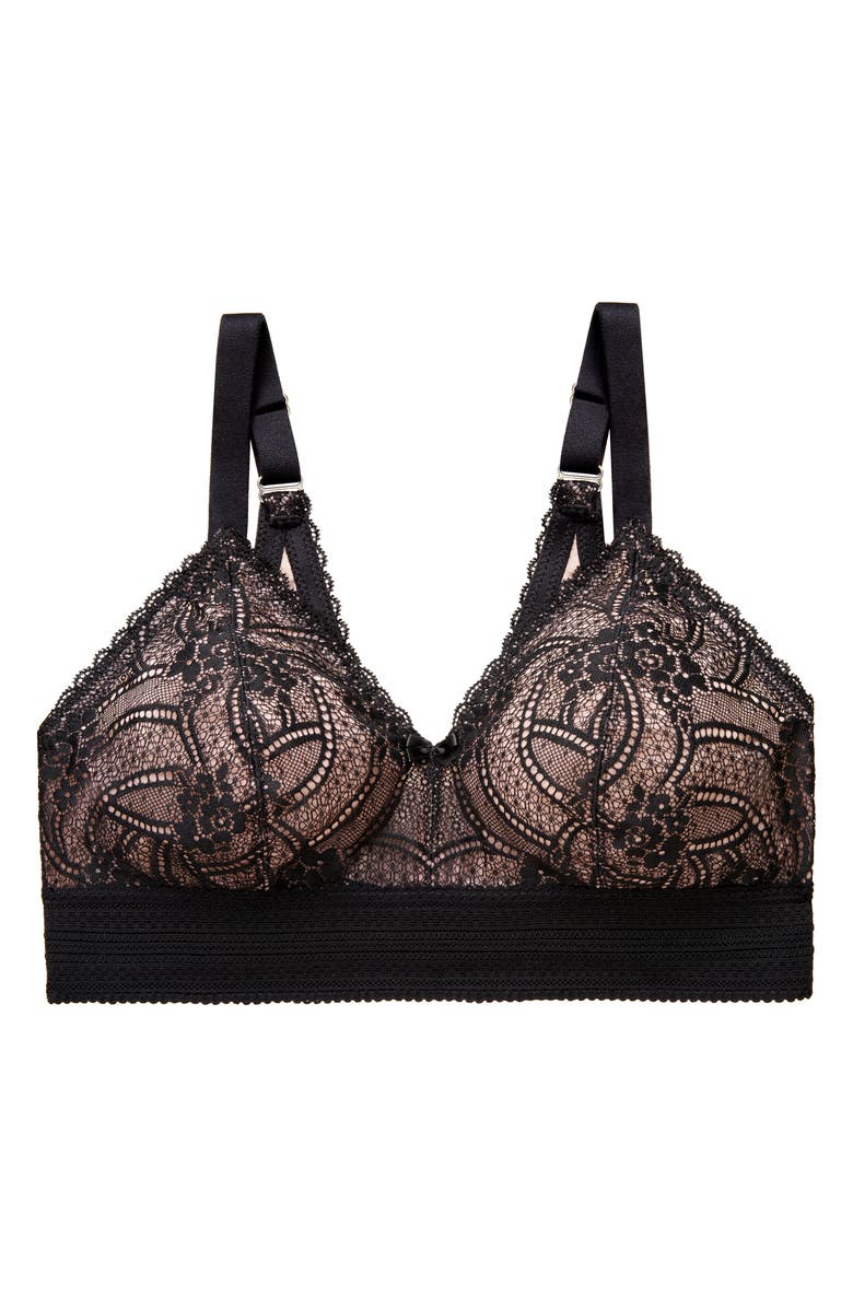 Glamorise Bramour Gramercy Luxe Lace Bralette, Alternate, color, Black