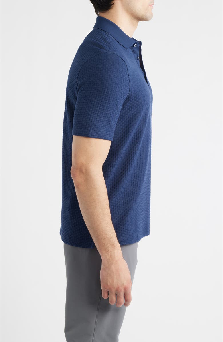 Johnston & Murphy Tilson Textured Performance Polo, Alternate, color, Navy