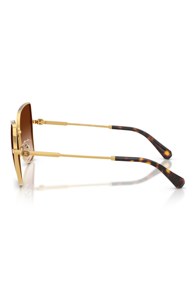 58mm Butterfly Sunglasses, Alternate, color, DARK GOLD / GRADIENT BROWN