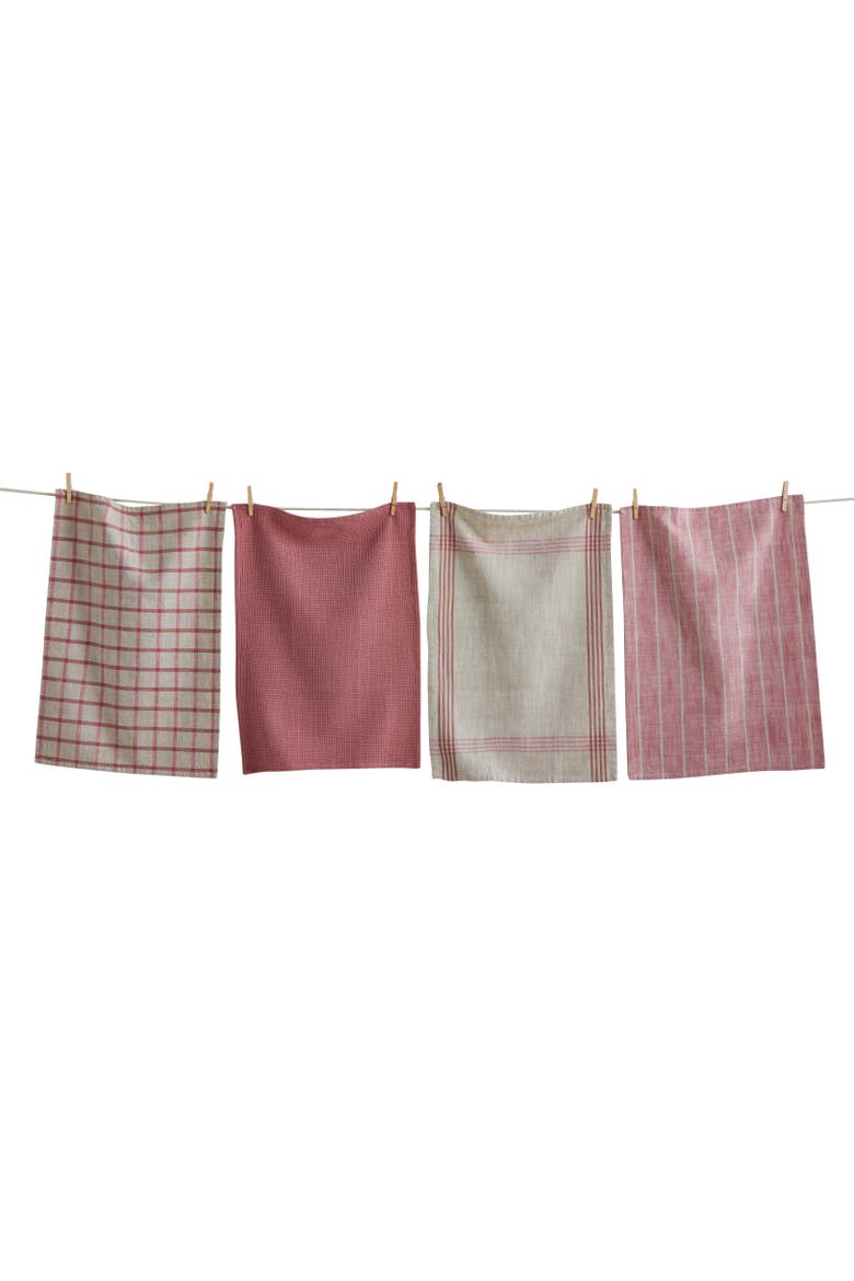 Canyon Woven Dishtowel Set/4 Purple Purple Cotton Everyday, Main, color, Purple