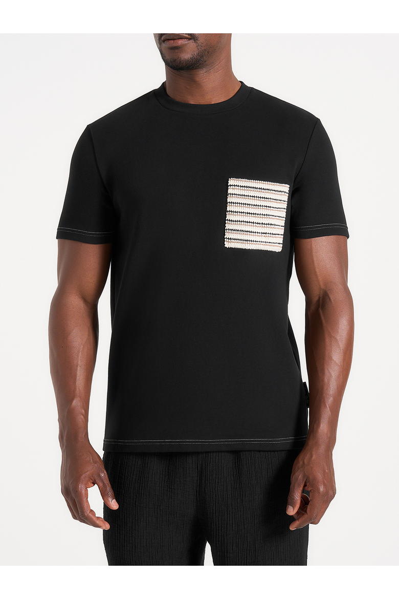 Joris Whipstitch Pocket Detail T Shirt, Alternate, color, Black