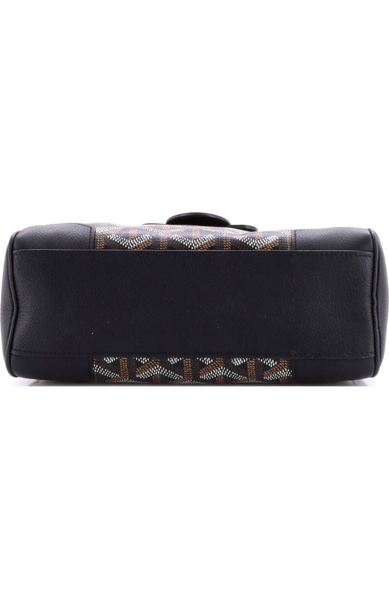 Pre-Owned Goyard Saigon Top Handle Bag Coated Canvas with Leather Mini, Alternate, color, Black