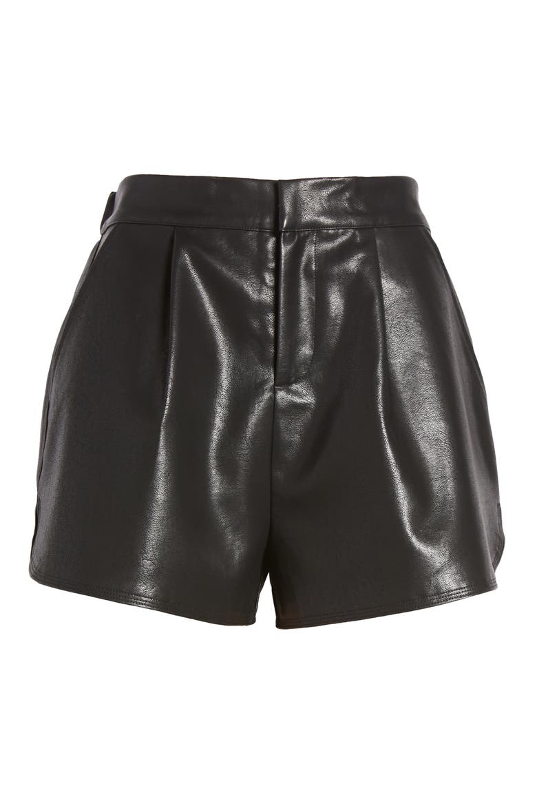 Faux Leather Shorts, Alternate, color, BLACK
