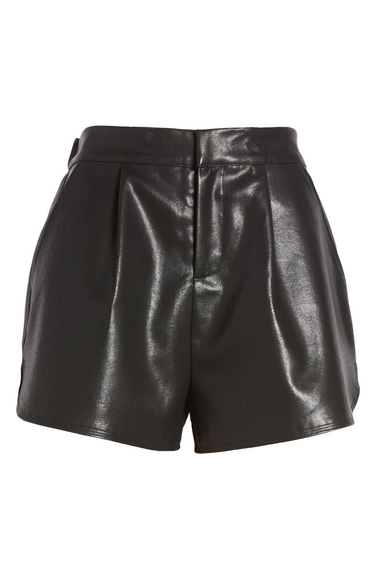 Grey Lab Faux Leather Shorts, Alternate, color, 