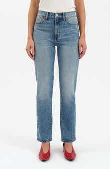 DAZE Smarty Pants High Waist Slim Straight Ankle Jeans