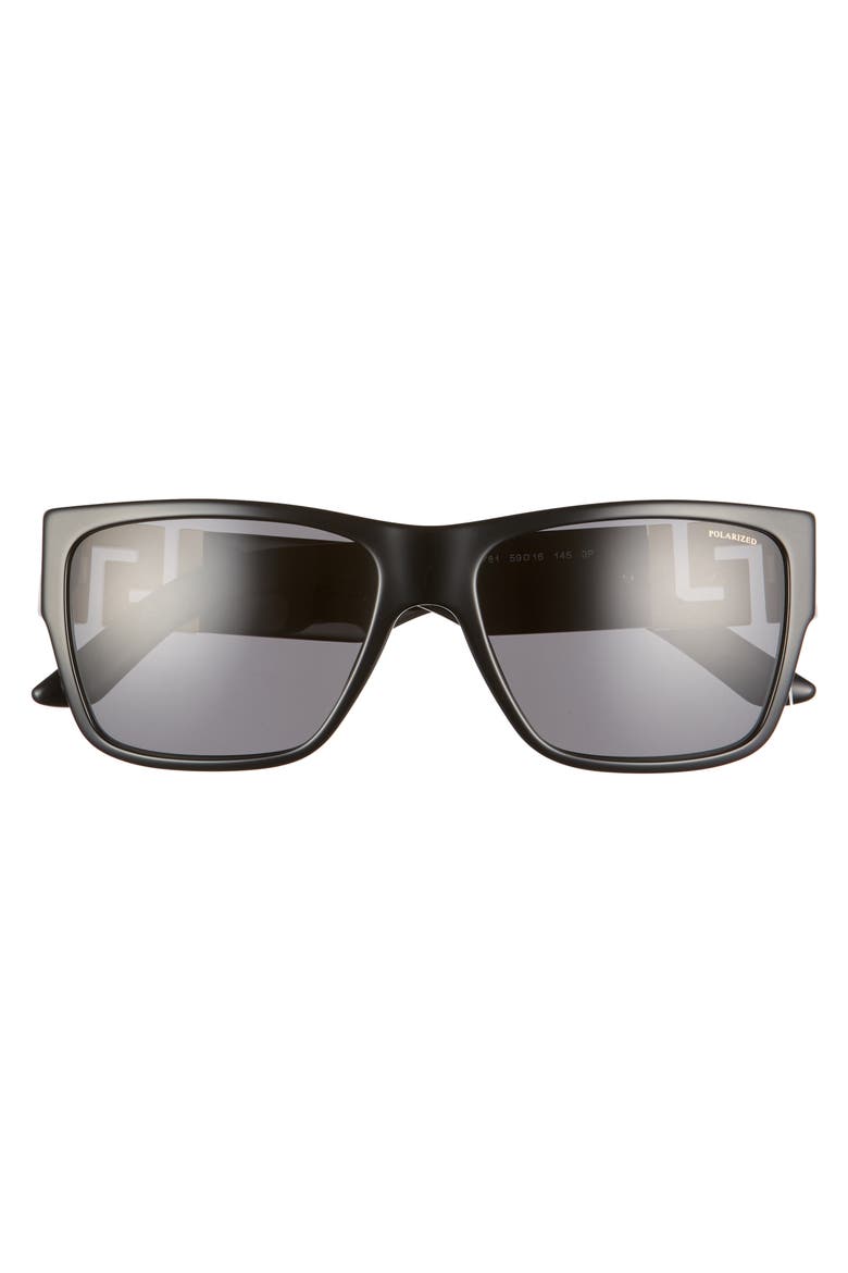 59mm Polarized Square Sunglasses, Alternate, color, BLACK/ BLACK SOLID