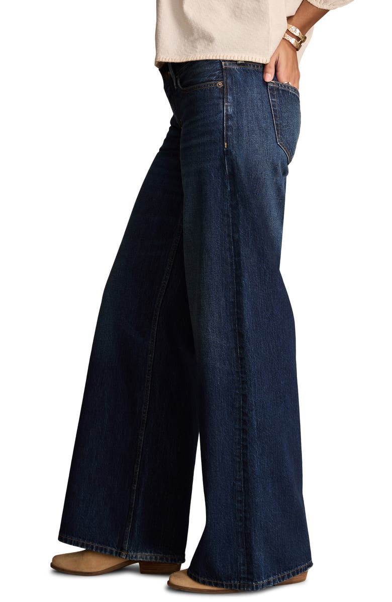 Lucky Brand Ultra Low Rise Baggy Wide Leg Jeans, Alternate, color, Dark Ink Wash