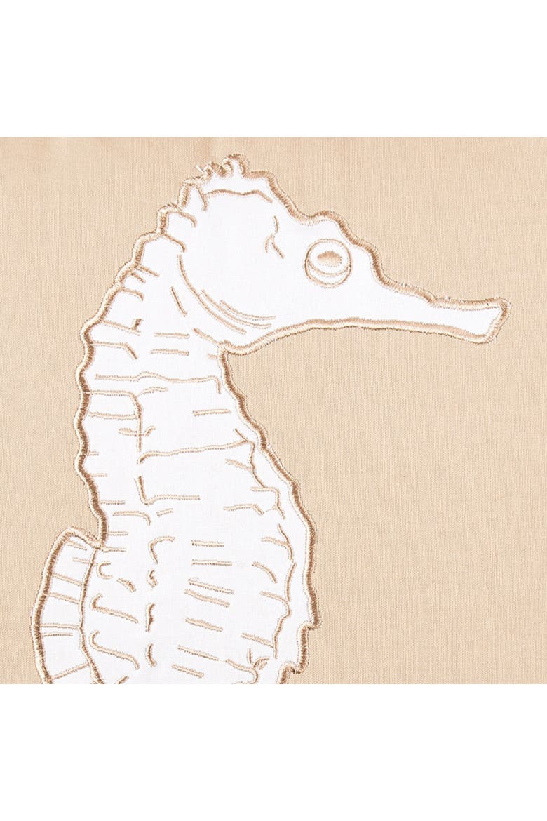 Seaside Seahorse Applique Accent Throw Pillow Decor, Alternate, color, White