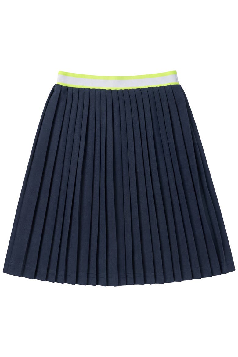 Stripe Pleated Elastic Waist Skirt, Main, color, Navy