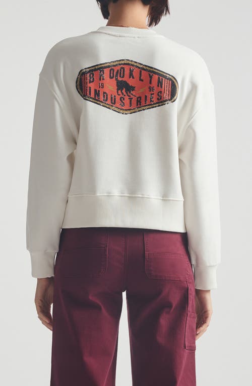 Brooklyn Industries Relaxed Graphic Sweatshirt In White
