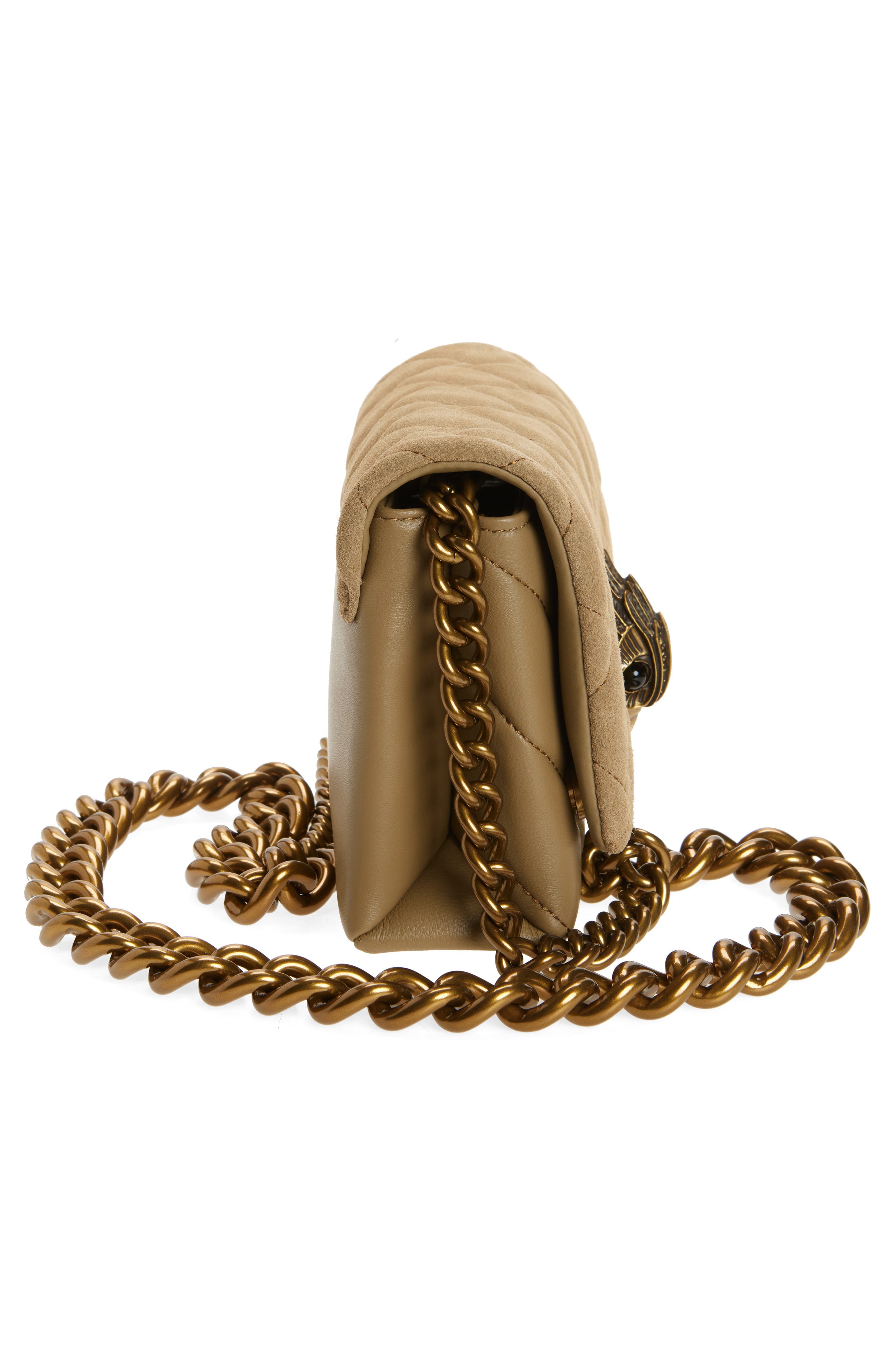 Kurt Geiger London Mini Kensington Quilted Leather Convertible Crossbody Bag, Alternate, color, Light Beige