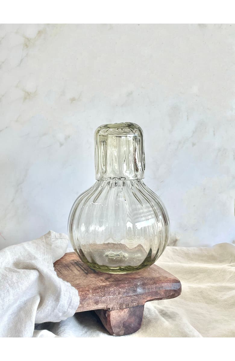 Villa Lua Home Handblown Fluted Carafe Set, Alternate, color, Black