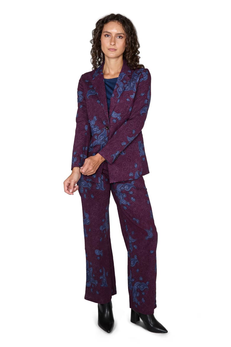 Jane Stretch Tencel Tailored Blazer, Alternate, color, Montgat Paisley Plum