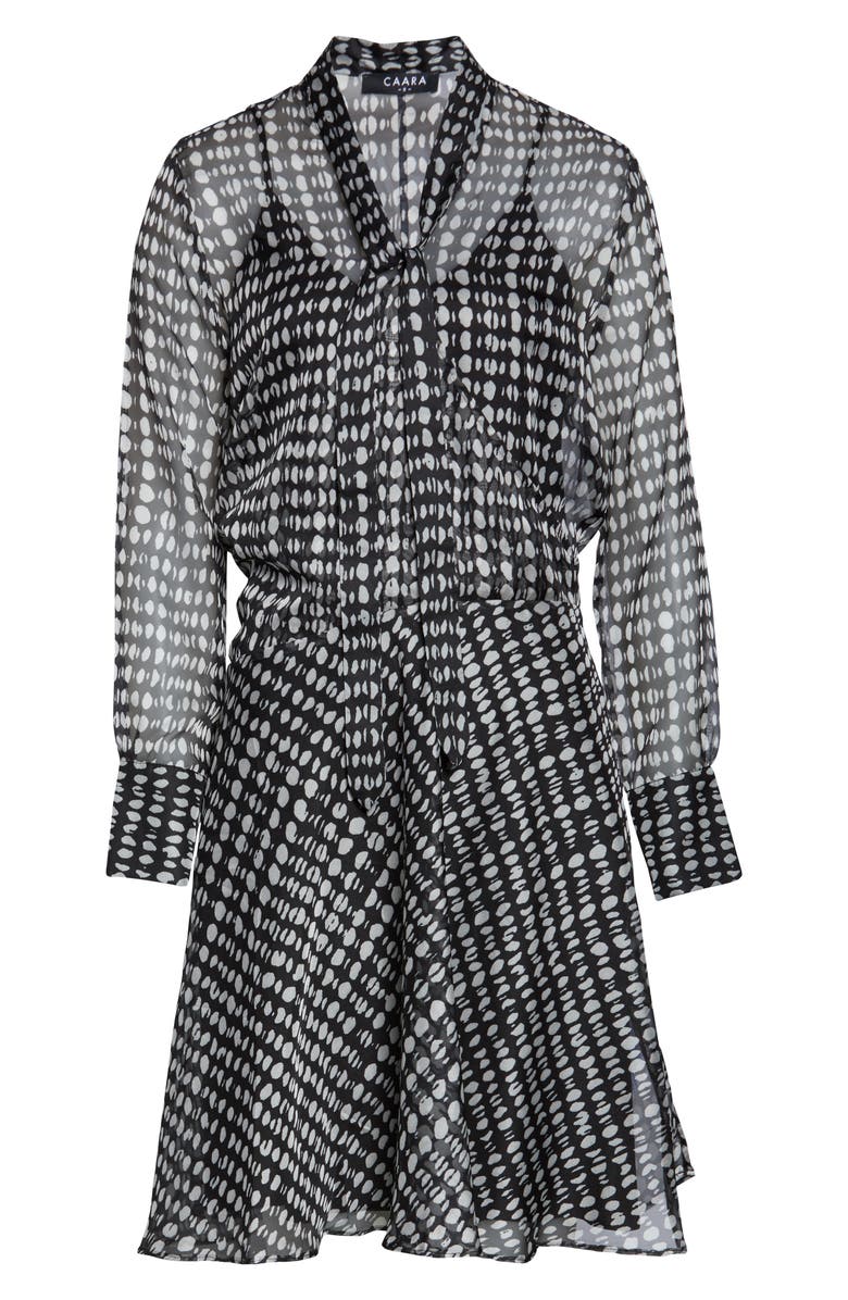 CAARA Cosette Tie Neck Long Sleeve Chiffon Dress, Alternate, color, 