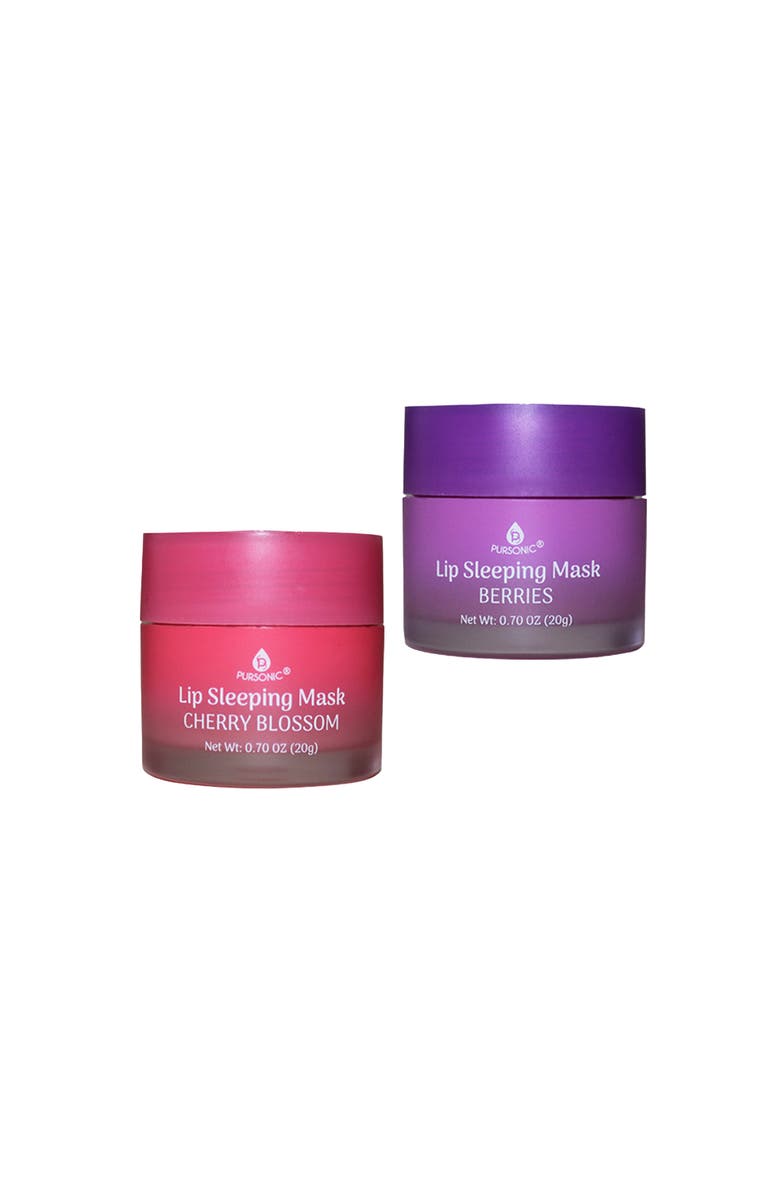 PURSONIC Lip Sleeping Mask 2 Pack- Cherry Blossom & Berries, Main, color, Purple