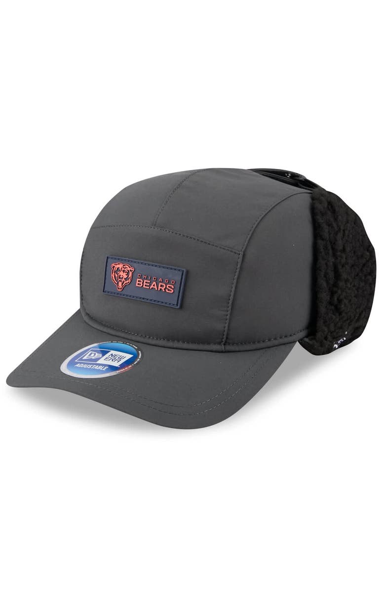 New Era Men's New Era Charcoal Chicago Bears 2025 Sideline Cold Weather Runner Dog Ear Adjustable Hat, Main, color, Charcoal