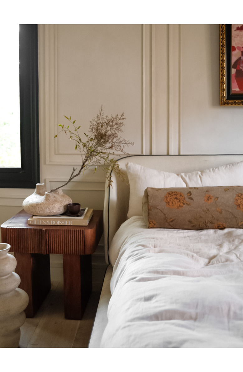 Twenty Third by Deanne Charlotte Tapestry Bolster, Alternate, color, Beige