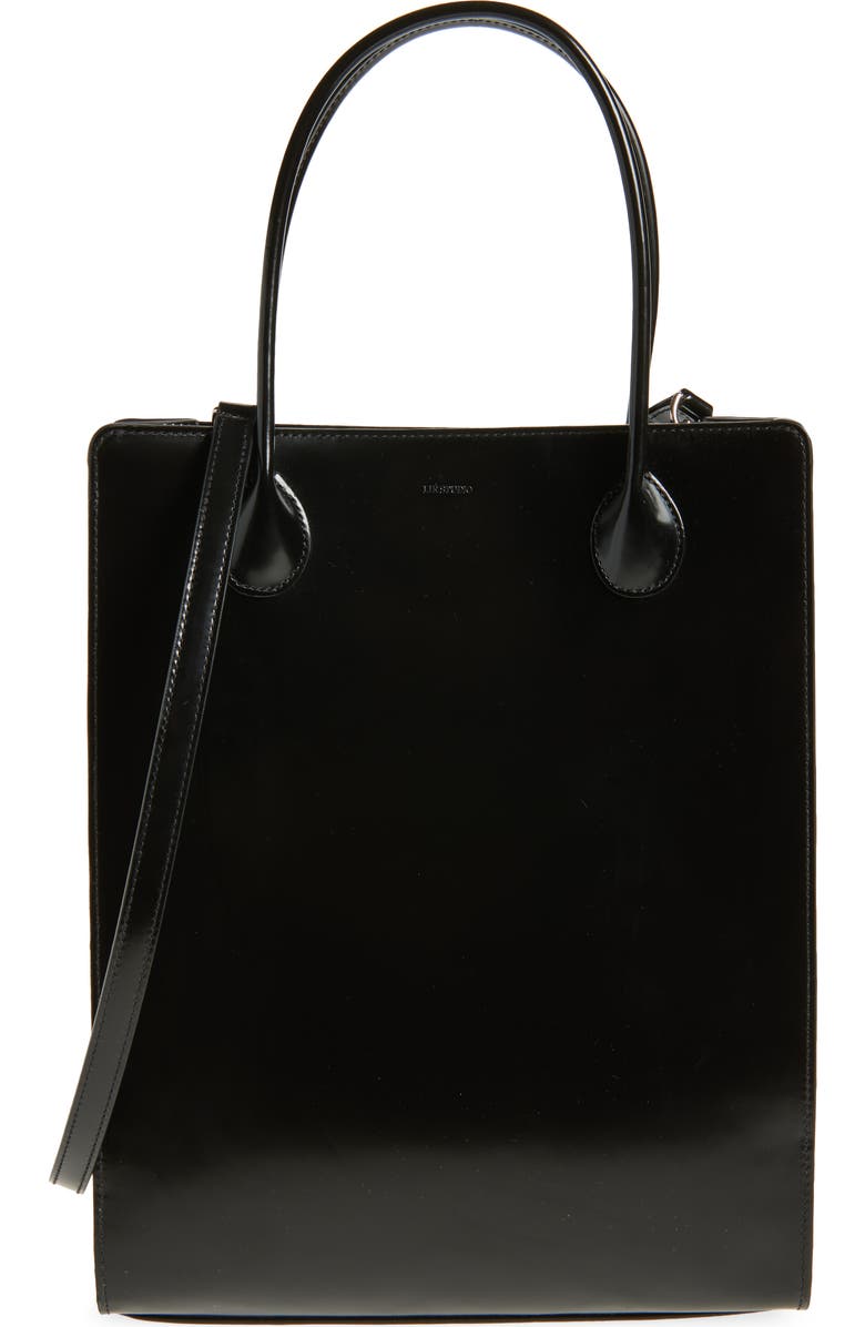 Lié Studio The Jane Leather Top Handle Bag, Main, color, Black Patent Leather