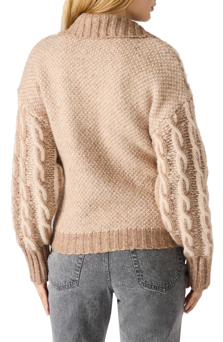 Steve Madden Michaella Cable Cardigan, Alternate, color, Mocha Mousse