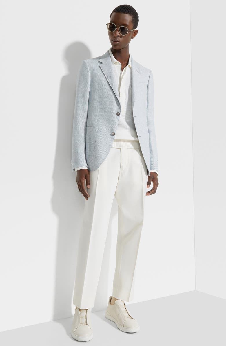 ZEGNA Fairway Crossover Linen, Wool & Silk Sport Coat, Alternate, color, Light Blue