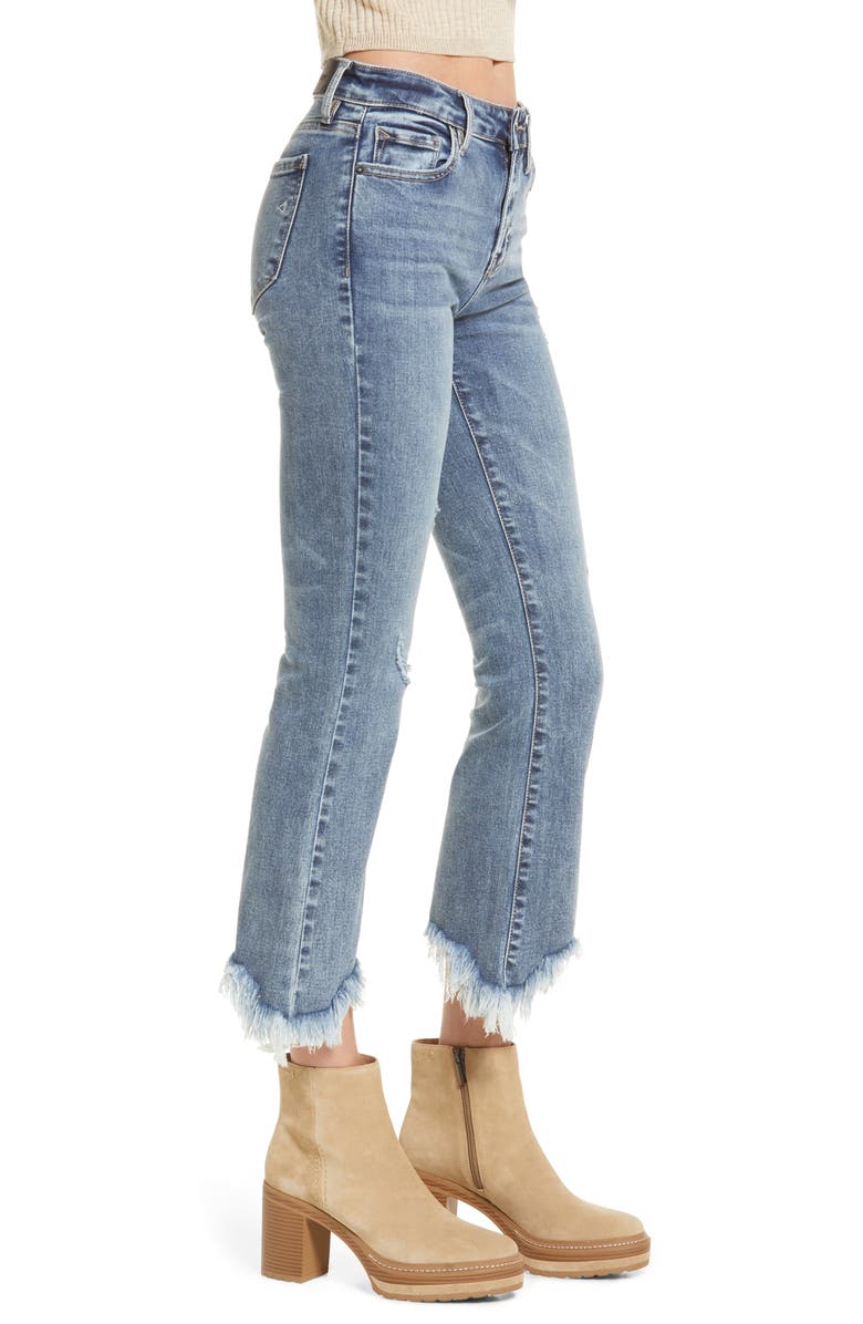 HIDDEN JEANS Frayed Mid Rise Crop Flare Jeans, Alternate, color, 