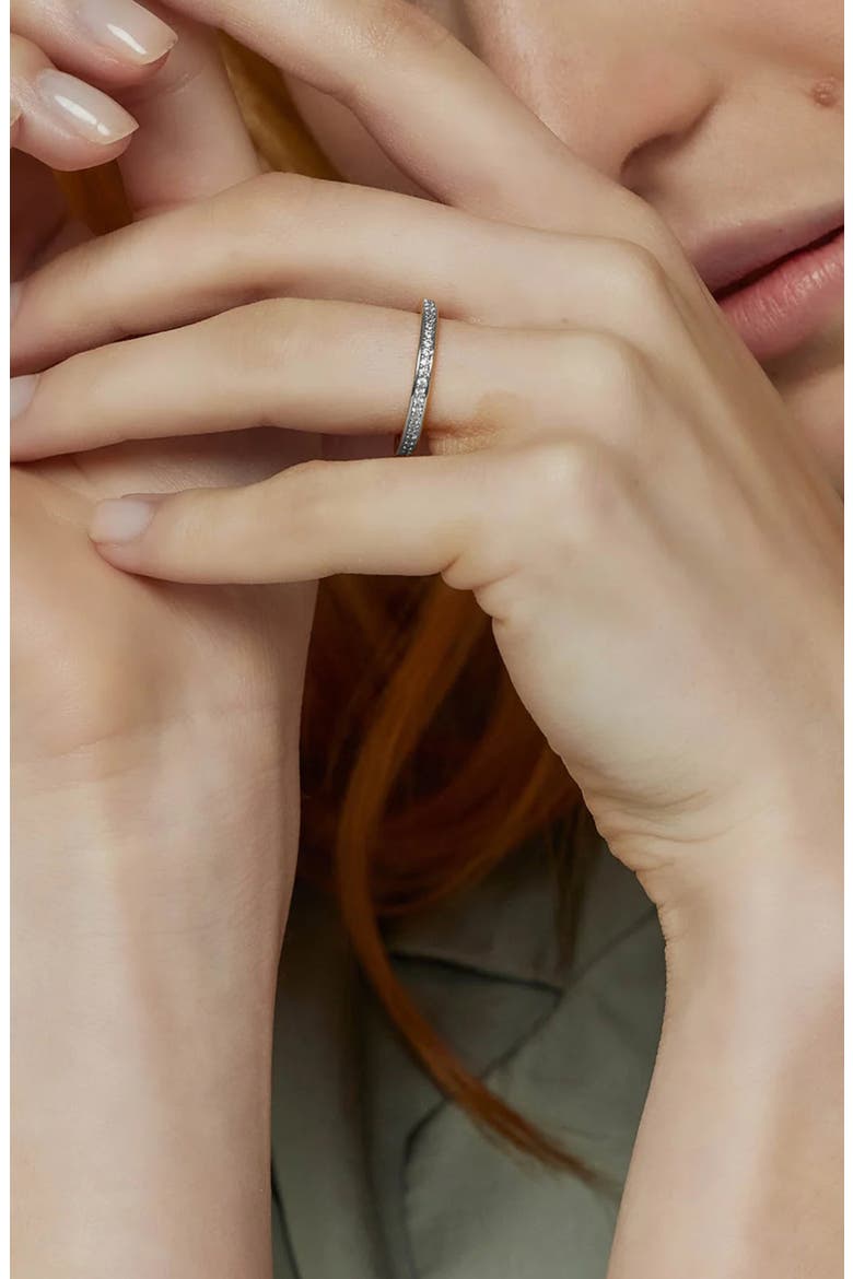 14k Gold Plated Lisa Ring Dainty Crystal Band Trendy, Alternate, color, Silver