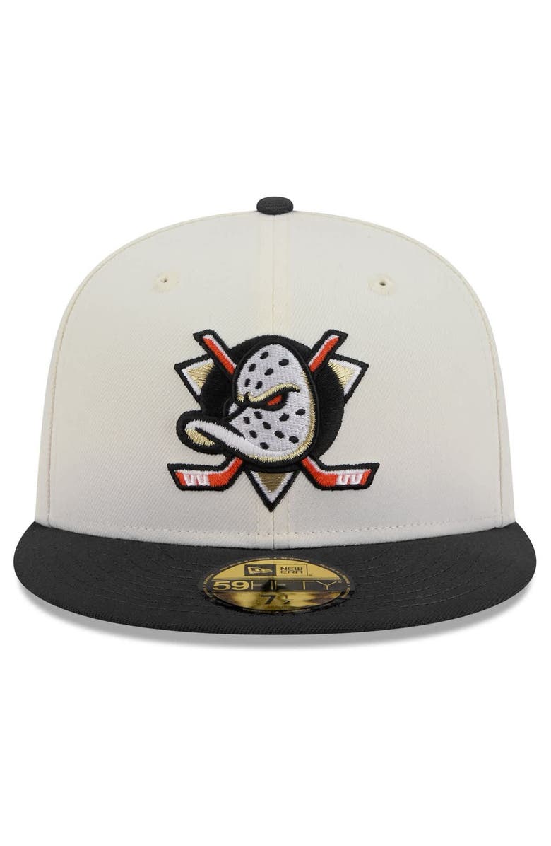 New Era Men's New Era  White Anaheim Ducks Chrome Two-Toned 59FIFTY Fitted Hat, Alternate, color, 