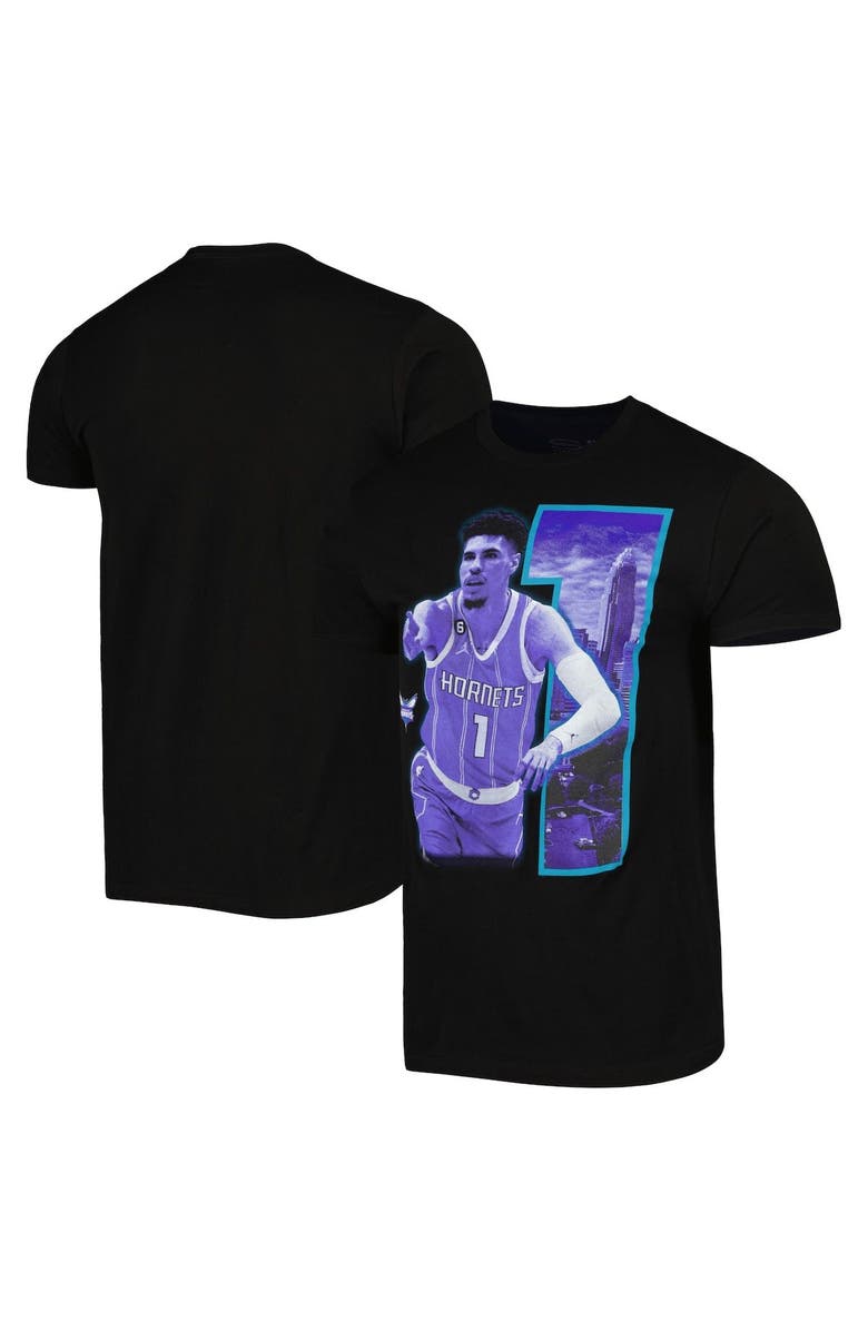 Stadium Essentials Unisex Stadium Essentials LaMelo Ball Black Charlotte Hornets Player Skyline T-Shirt, Main, color, Black