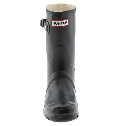 Hunter 'original Short' Gloss Rain Boot In Black