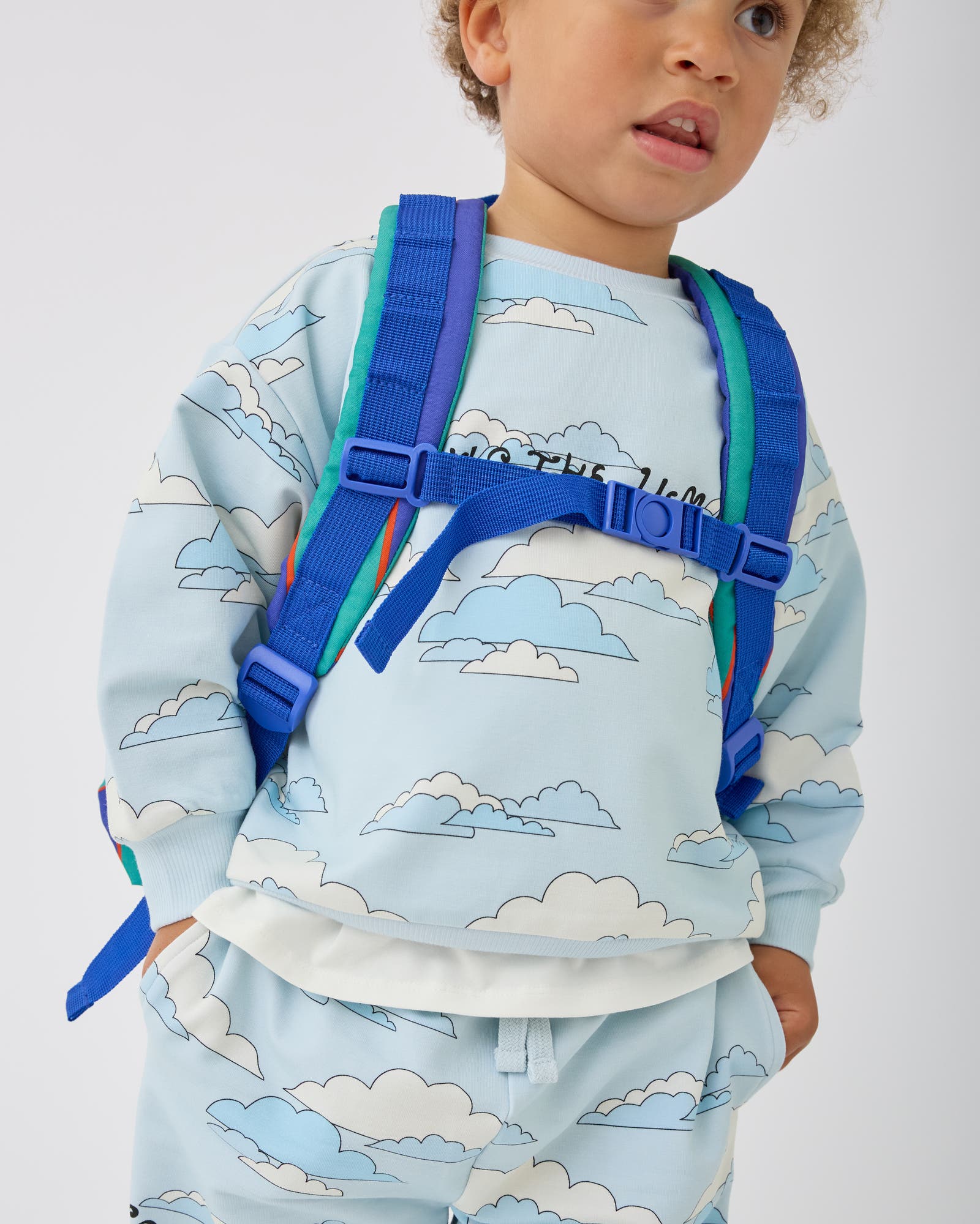 Cool Kid Backpack, Alternate, color, Navy Green Stripe