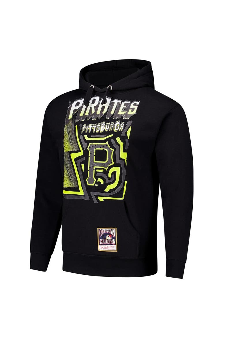 Men's Mitchell & Ness Black Pittsburgh Pirates Sidewalk Sketch Pullover Hoodie, Alternate, color, Black