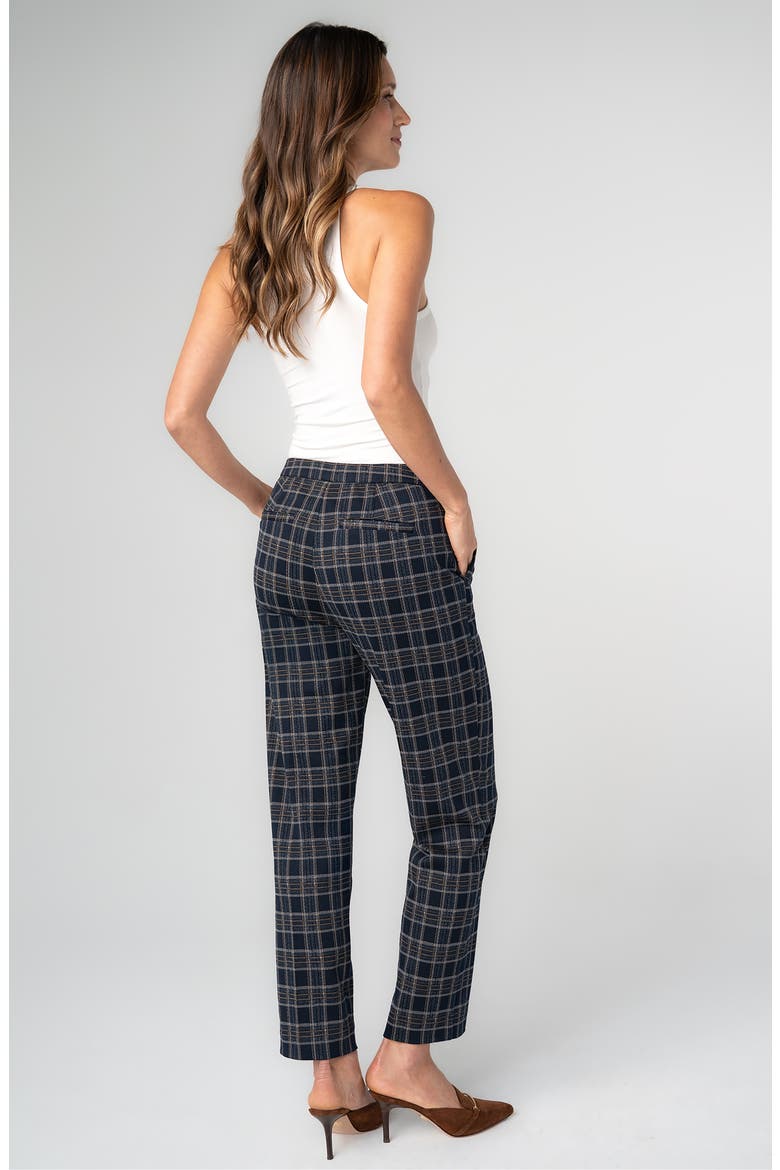 Kayla Plaid Pull On Pants, Alternate, color, NAVY/TAN PLAID